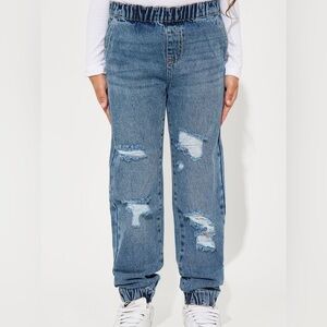 Fashion Nova Relaxed Denim Joggers - Medium Blue Wash. 16